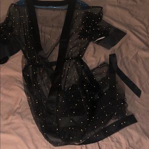 Mesh beaded cardigan